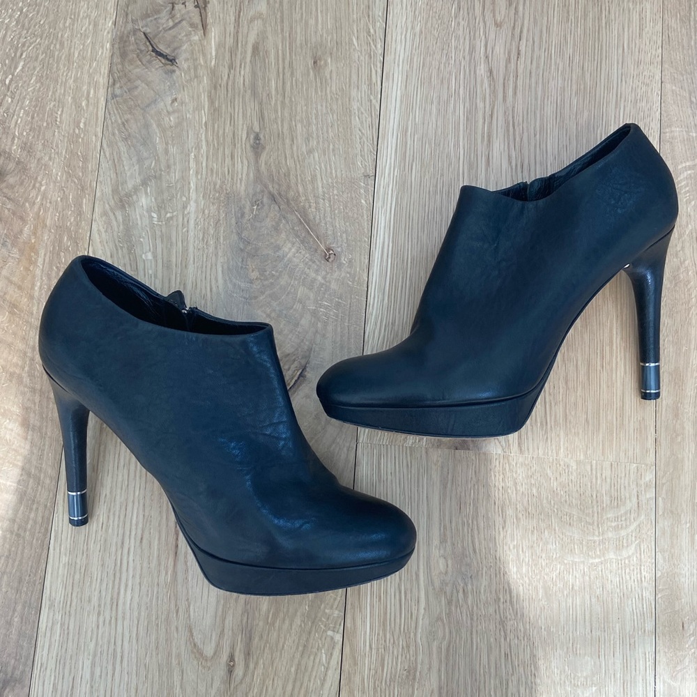 Christian Dior Black Leather Platform Ankle Booties | EU 42 (US 10) | Authentic